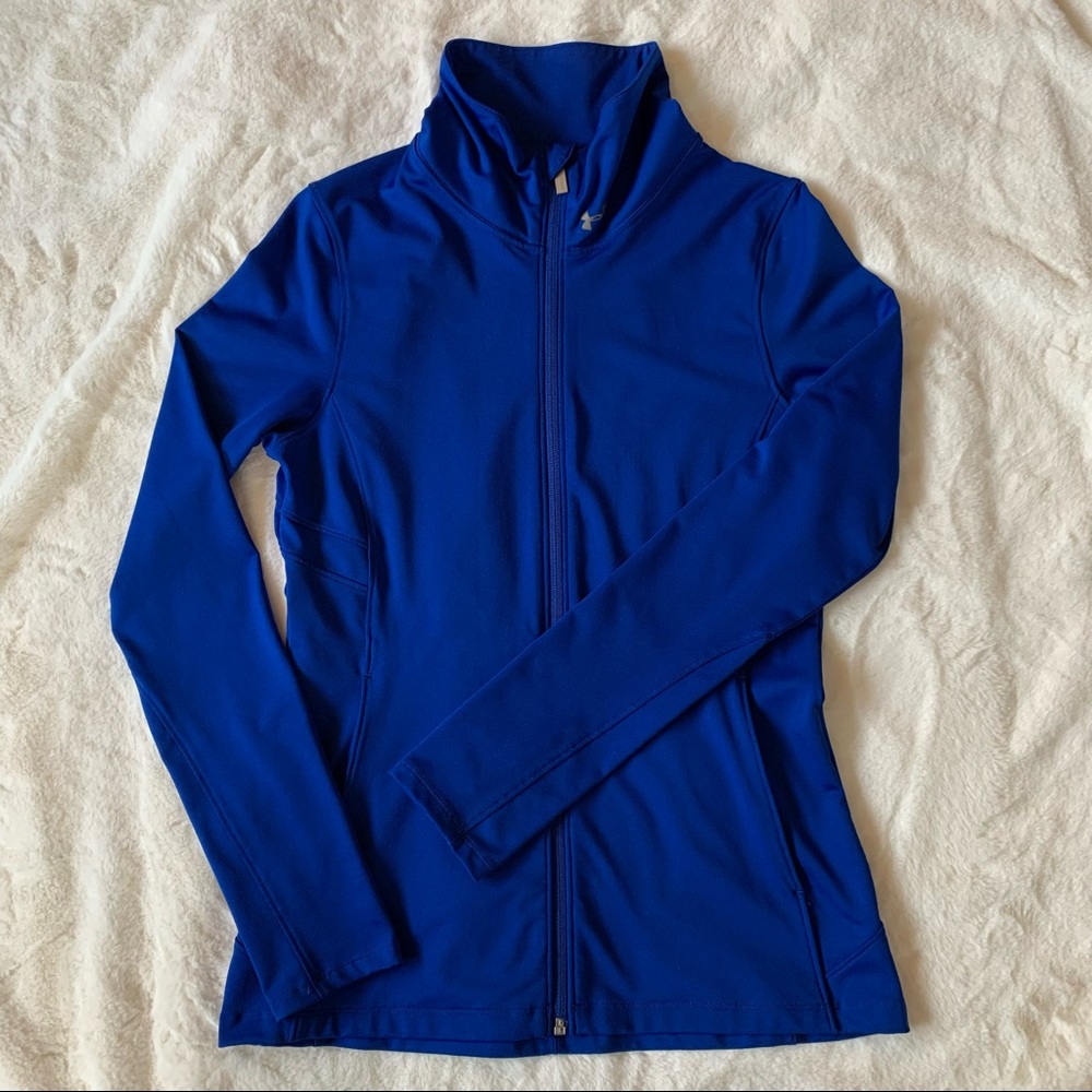 NWOT Underarmour blue zip-up fitted sweater - all season gear - small